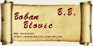 Boban Blović vizit kartica